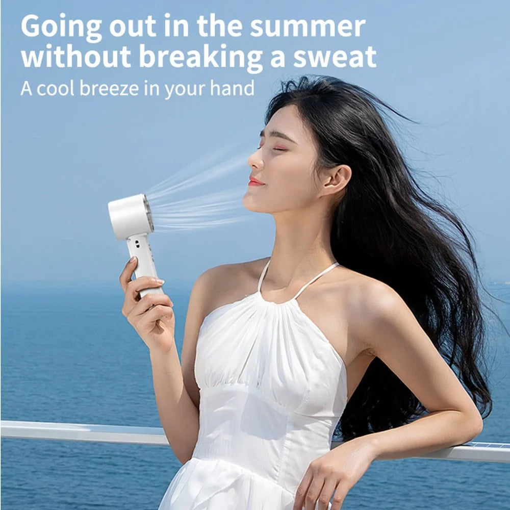 WT16 Handheld Fan Foldable Portable Low Noise Cooling Fan for Outdoor Travel Home Desktop Use - White - 3