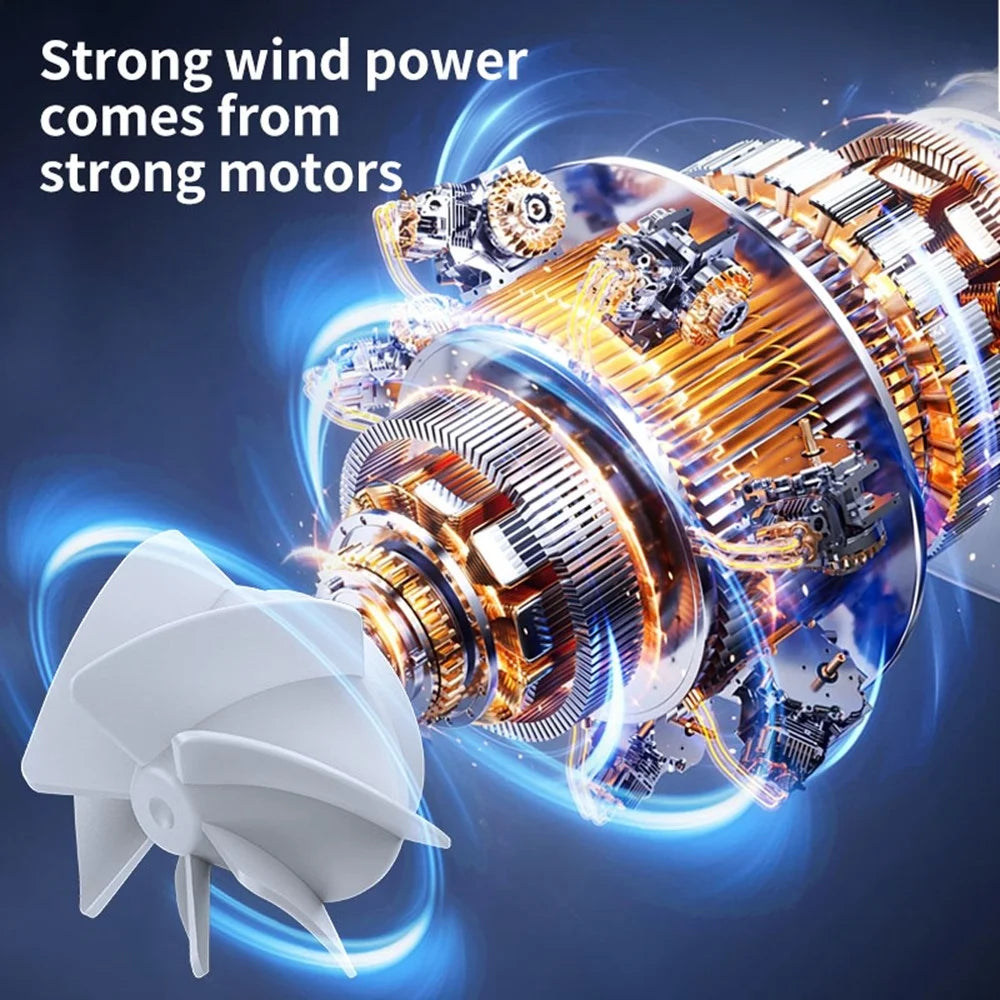 WT16 Handheld Fan Foldable Portable Low Noise Cooling Fan for Outdoor Travel Home Desktop Use - White - 6