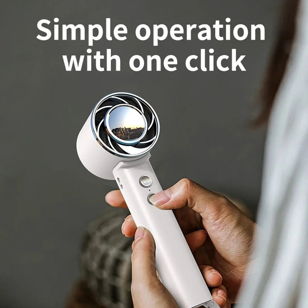 WT16 Handheld Fan Foldable Portable Low Noise Cooling Fan for Outdoor Travel Home Desktop Use - White - 7