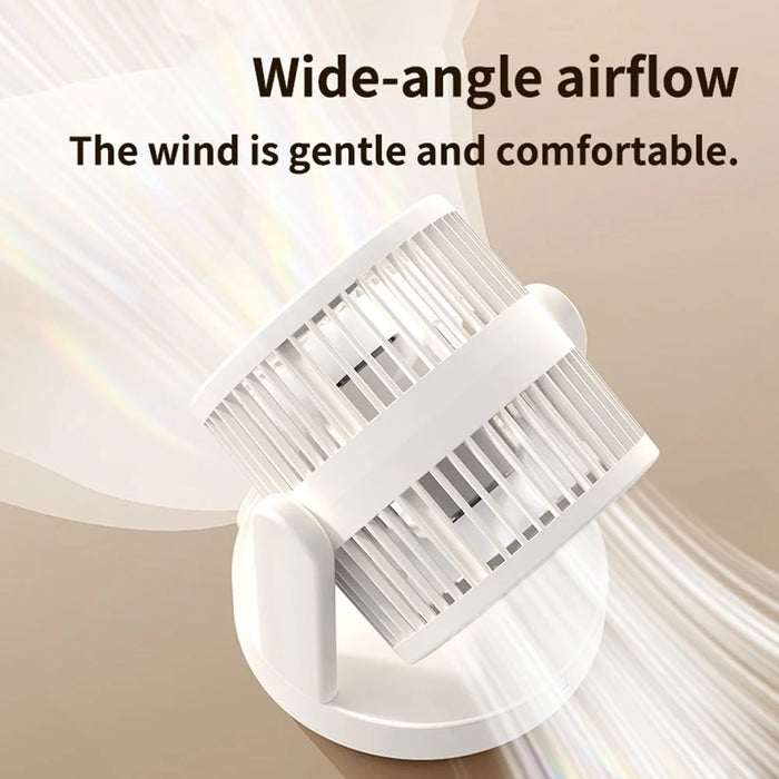 ZK04 Circulating Fan Portable Rechargeable 3 Speed Desktop Cooling Fan with Ambient Light - Beige - 5