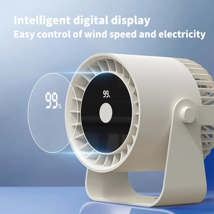ZK05 Rechargeable Circulating Fan Portable Angle Adjustable Multi-Speed Cooling Fan - Beige - 4
