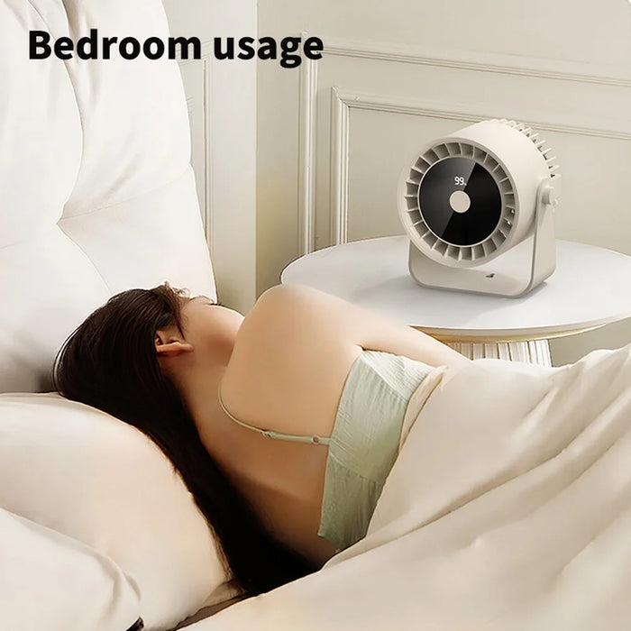ZK05 Rechargeable Circulating Fan Portable Angle Adjustable Multi-Speed Cooling Fan - Beige - 6