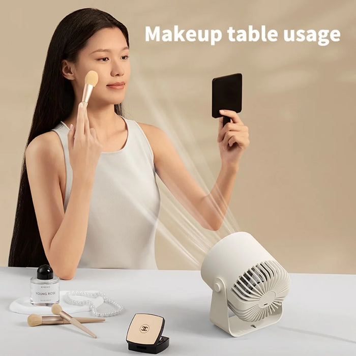 ZK05 Rechargeable Circulating Fan Portable Angle Adjustable Multi-Speed Cooling Fan - Beige - 7