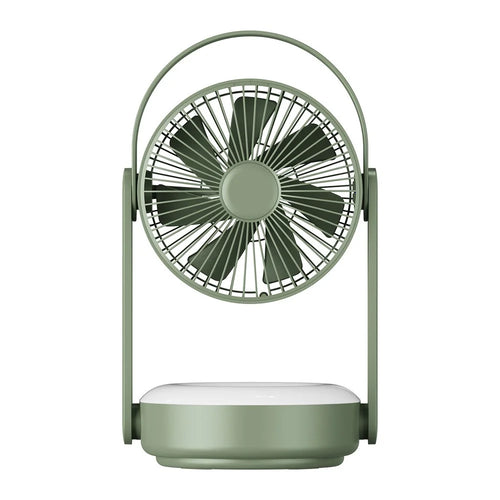 F62 Home Travel Wall Hanging Fan Summer Cooler Desktop Fan USB Charging with Night Light Function - Green - 1