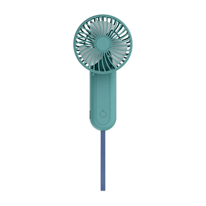 F30 Rotatable Handheld Fan Brushless Motor 4 Speed USB Rechargeable Cooling Fan - Green - 2