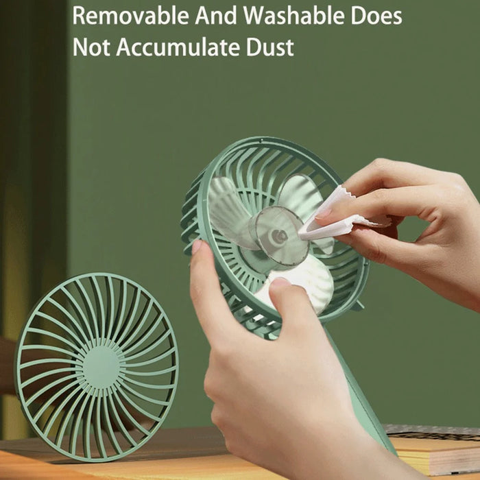 F30 Rotatable Handheld Fan Brushless Motor 4 Speed USB Rechargeable Cooling Fan - Green - 4