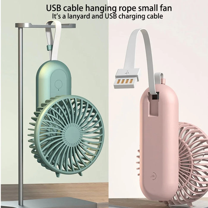 F30 Rotatable Handheld Fan Brushless Motor 4 Speed USB Rechargeable Cooling Fan - Green - 5