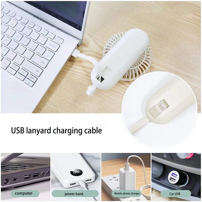 F30 Rotatable Handheld Fan Brushless Motor 4 Speed USB Rechargeable Cooling Fan - Green - 7