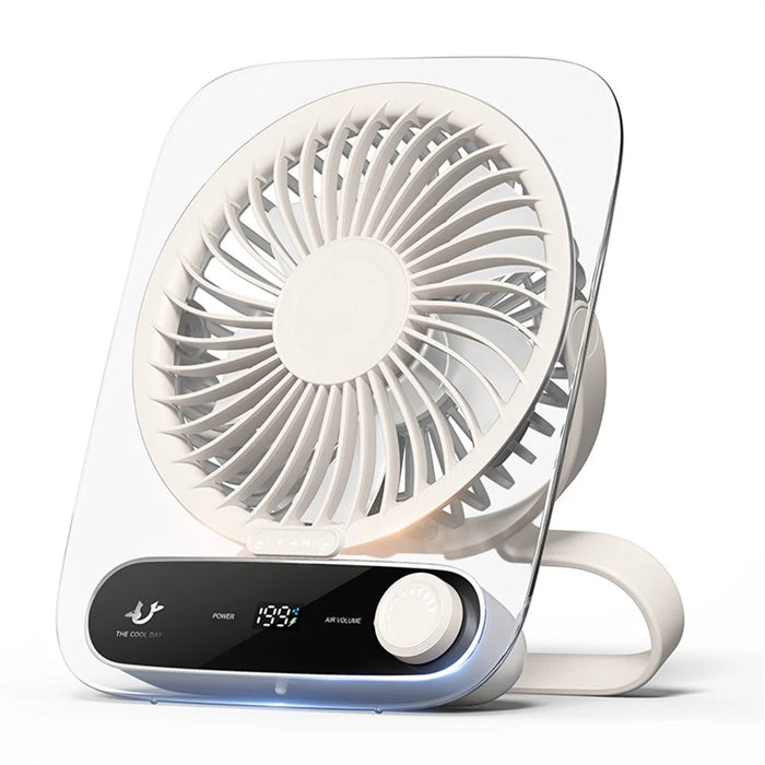 JF136 Desktop Fan Wide Angle Powerful Airflow Portable Hanging Desk Fan Cooler - Beige - 1
