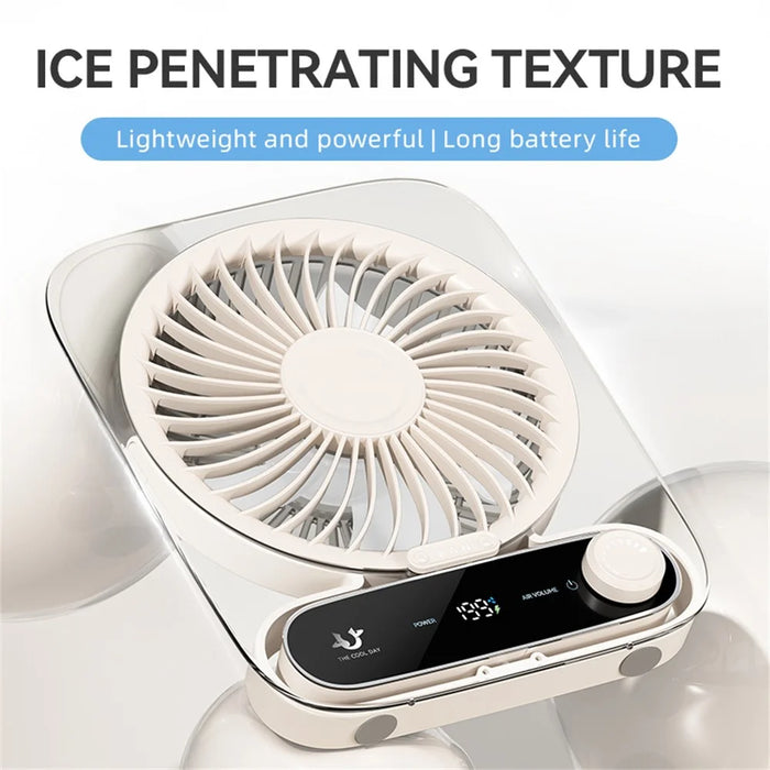 JF136 Desktop Fan Wide Angle Powerful Airflow Portable Hanging Desk Fan Cooler - Beige - 4