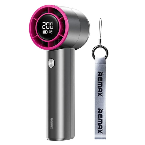 REMAX RS-SF11 Digital Display Handheld High-Speed Fan 3600mAh Battery Powered Turbo Cooling Fan - Tarnish Purple - 1