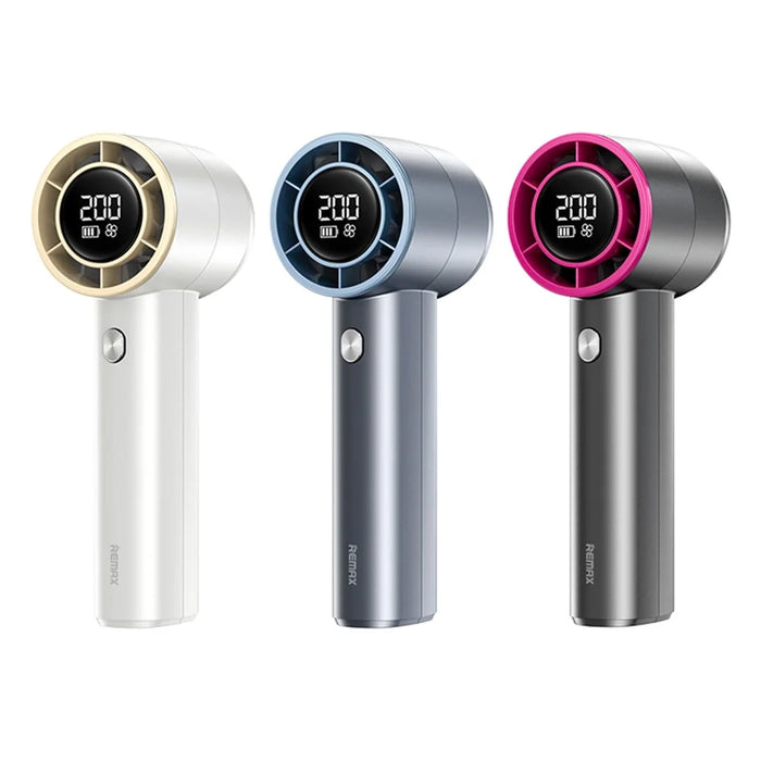 REMAX RS-SF11 Digital Display Handheld High-Speed Fan 3600mAh Battery Powered Turbo Cooling Fan - Tarnish Purple - 4