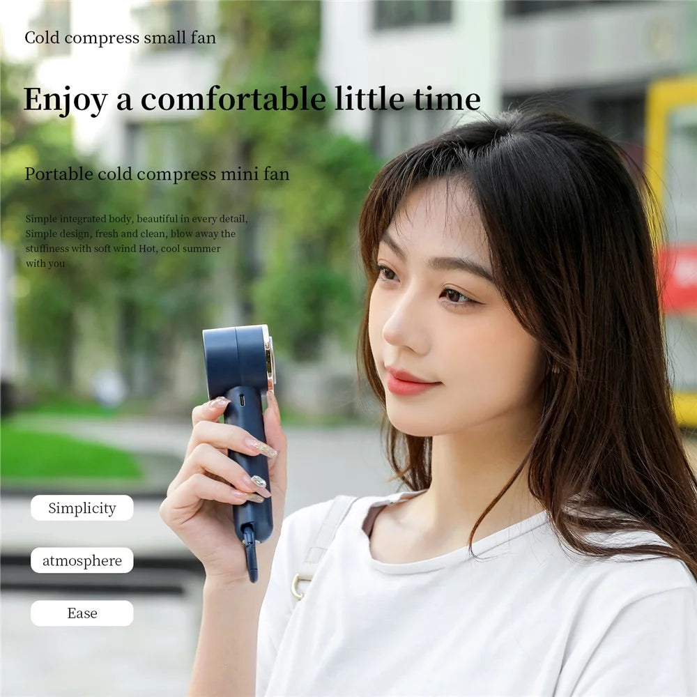 U16 Portable Mini USB Rechargeable Cooling Fan Handheld Summer Mute Fan - Blue - 2