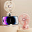 ZD01 LED Display Mini Handheld Fan 5 Speeds Adjustable Foldable Cooling Fan with Phone Holder - Beige - 2