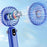 ZD01 LED Display Mini Handheld Fan 5 Speeds Adjustable Foldable Cooling Fan with Phone Holder - Beige - 3
