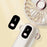 ZD01 LED Display Mini Handheld Fan 5 Speeds Adjustable Foldable Cooling Fan with Phone Holder - Beige - 5