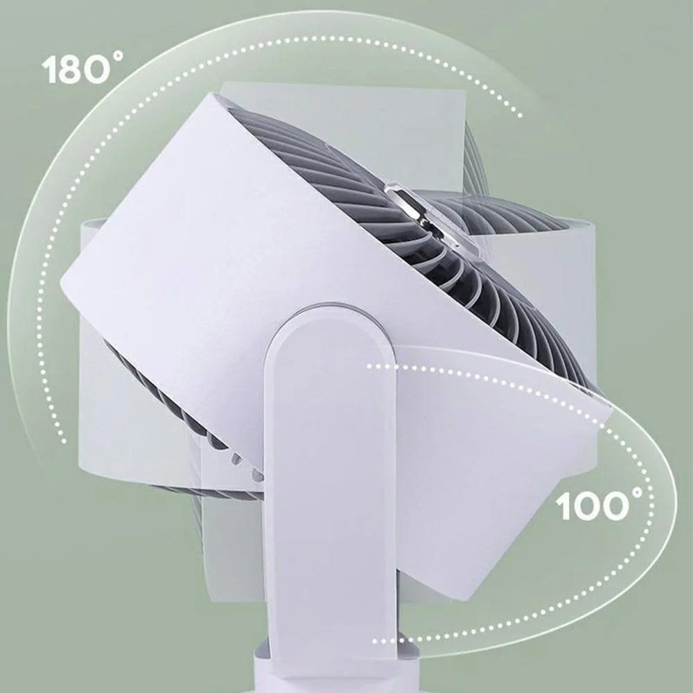 3 Speeds Adjustable Air Circulator Fan USB Rechargeable Automatic Oscillating Head Desk Fan - 2