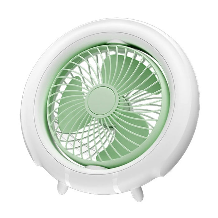 3 Speeds Adjustable Oscillating Head Desk Fan with Night Light Portable Hanging Fan - 1