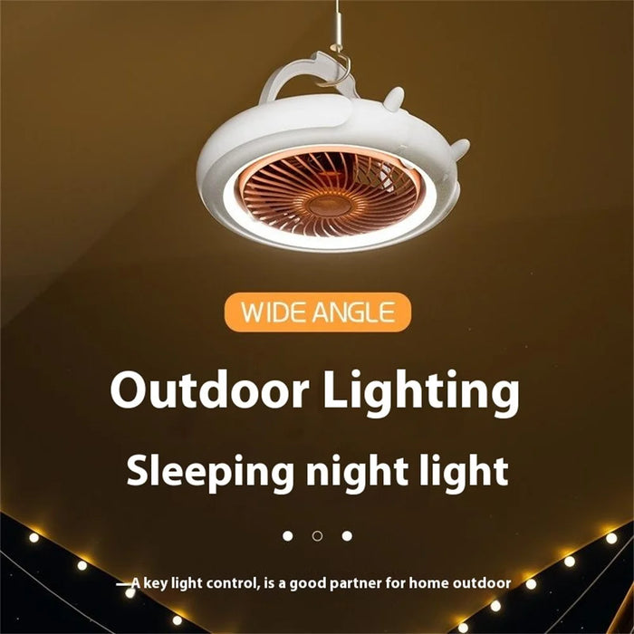 3 Speeds Adjustable Oscillating Head Desk Fan with Night Light Portable Hanging Fan - 6