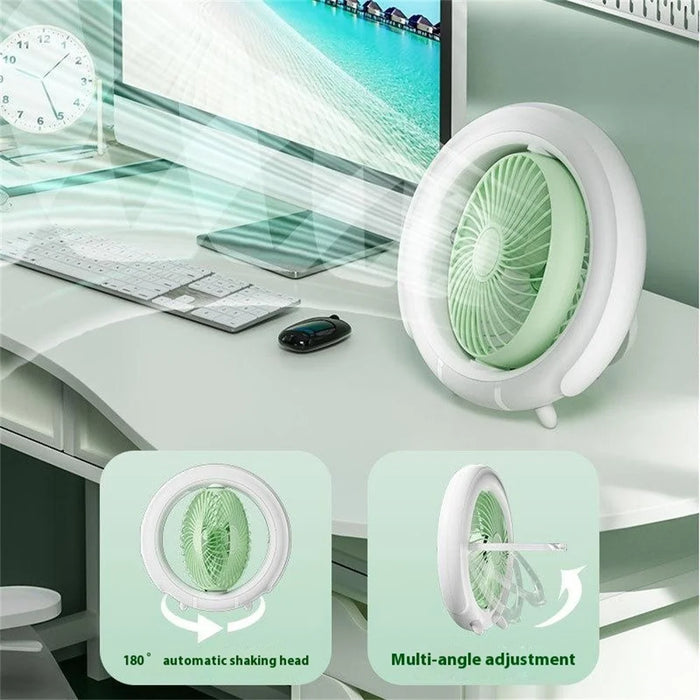 3 Speeds Adjustable Oscillating Head Desk Fan with Night Light Portable Hanging Fan - 7