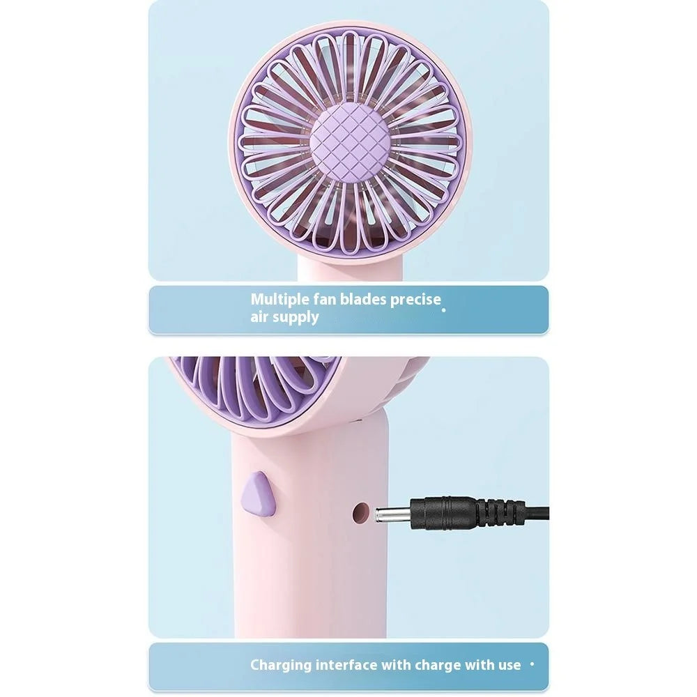 F011 Sunflower Shape Mini Desk Fan Rechargeable Portable Cooling Fan with Phone Holder - Yellow - 4
