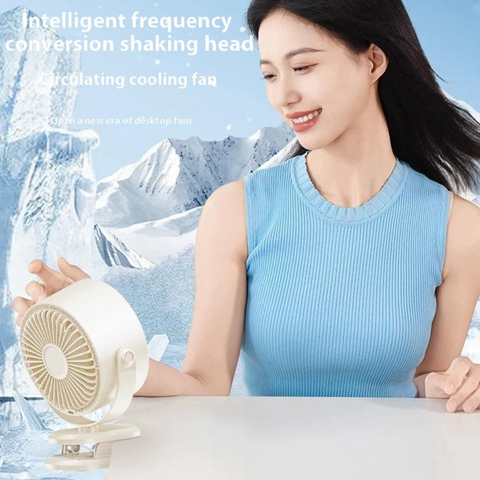 Desktop Fan 100 Speed Settings Circulation Cooling Fan Digital Display Turbo Wall Mounted Table Fan - Grey - 3
