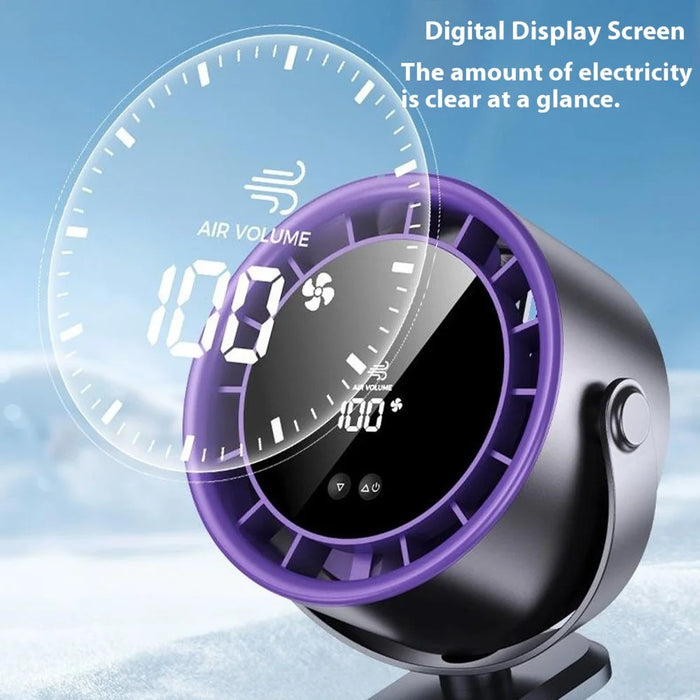 Desktop Fan 100 Speed Settings Circulation Cooling Fan Digital Display Turbo Wall Mounted Table Fan - Grey - 4