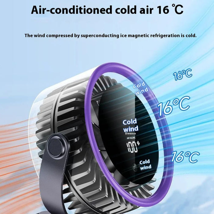 Desktop Fan 100 Speed Settings Circulation Cooling Fan Digital Display Turbo Wall Mounted Table Fan - Grey - 5