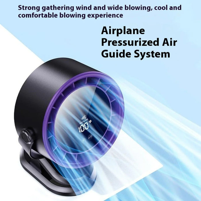Desktop Fan 100 Speed Settings Circulation Cooling Fan Digital Display Turbo Wall Mounted Table Fan - Grey - 6