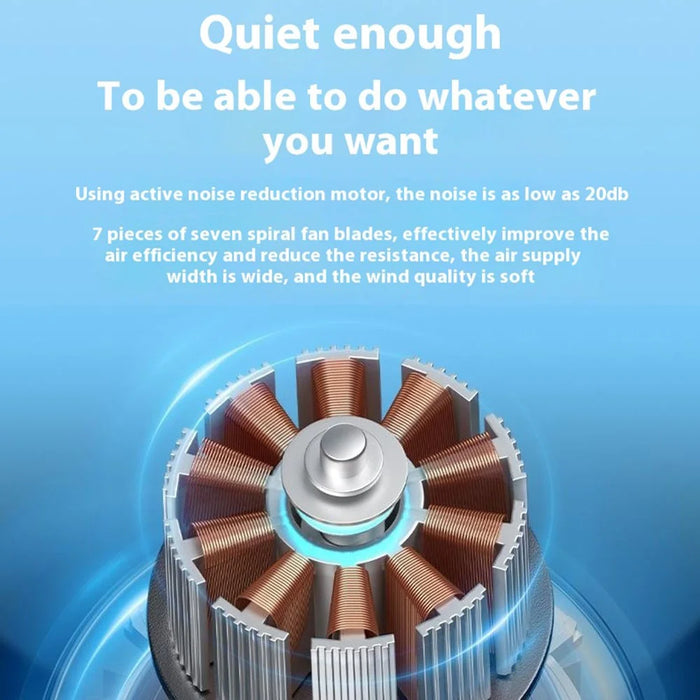 Desktop Fan 100 Speed Settings Circulation Cooling Fan Digital Display Turbo Wall Mounted Table Fan - Grey - 7