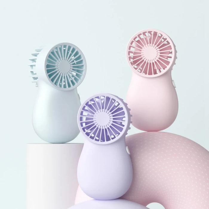 Mini Portable Fan with 3 Speed 1200mAh Battery USB Rechargeable Quiet Handheld Fan (No Display) - Blue - 4