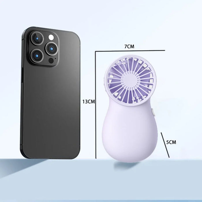 Mini Portable Fan with 3 Speed 1200mAh Battery USB Rechargeable Quiet Handheld Fan (No Display) - Blue - 5