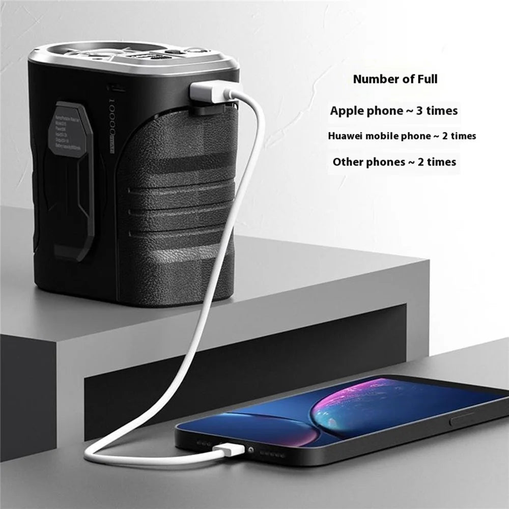 G10 Portable Waist Fan 5-Speed Settings Rechargeable Mini Clip-On Cooling Fan Power Bank with LED Light - Black  /  Silver - 5