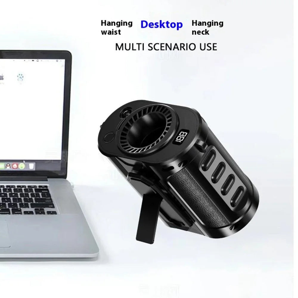 G30 Portable Waist Fan with Stand 5 Speed 8000mAh Rechargeable Belt Fan with Power Bank and LED Light - 7