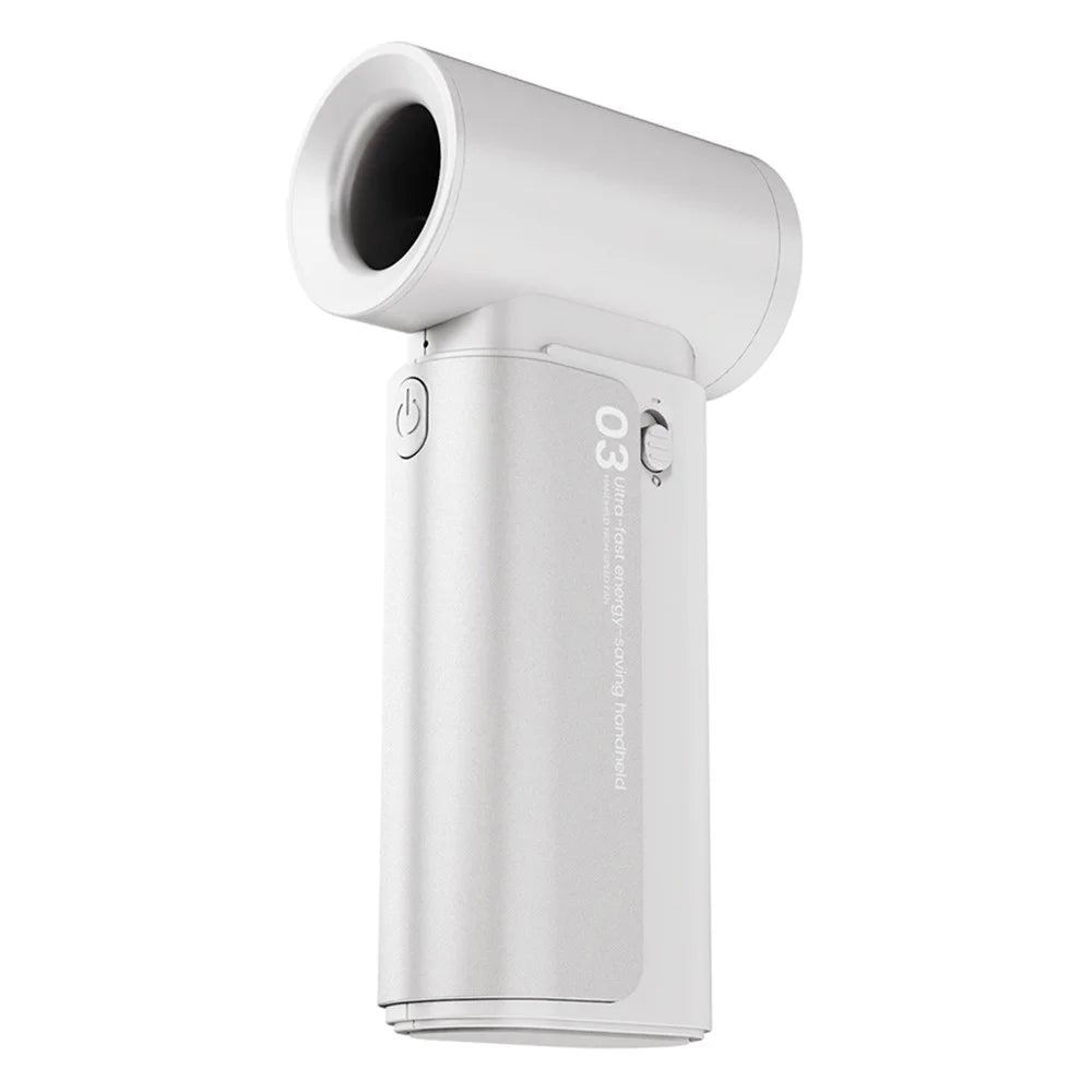 WT-F88 Portable Handheld Fan 19500RPM High Speed Turbo Fan Rechargeable 3 Speed Cooler - White - 1
