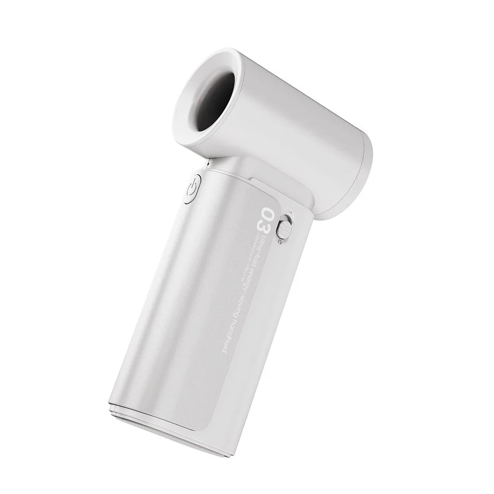 WT-F88 Portable Handheld Fan 19500RPM High Speed Turbo Fan Rechargeable 3 Speed Cooler - White - 2