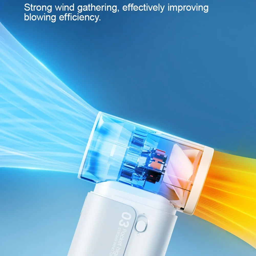 WT-F88 Portable Handheld Fan 19500RPM High Speed Turbo Fan Rechargeable 3 Speed Cooler - White - 6