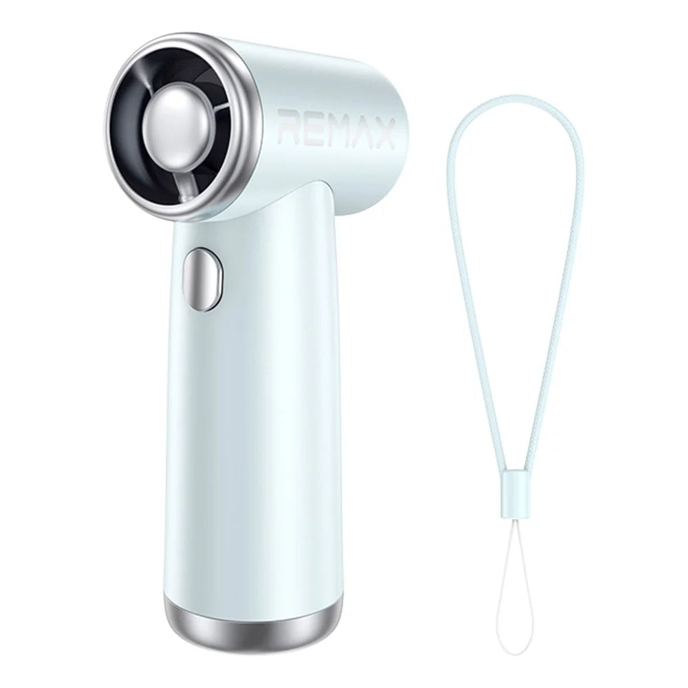 REMAX RS-SF09 Handheld Portable Fan High Speed 30000 RPM Type-C Rechargeable Fan with Lanyard - Blue - 1