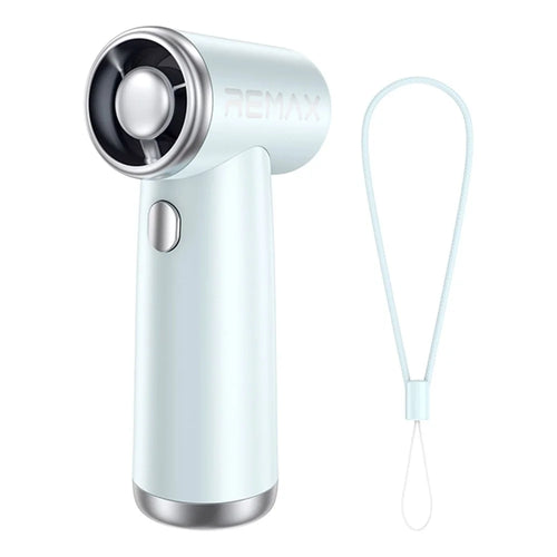 REMAX RS-SF09 Handheld Portable Fan High Speed 30000 RPM Type-C Rechargeable Fan with Lanyard - Blue - 1