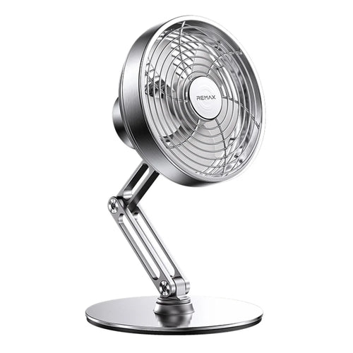 REMAX RS-ZF10 Metal Rotating Fan Rechargeable Portable Desk Fan 360-Degree Adjustable Fan For Home - 1