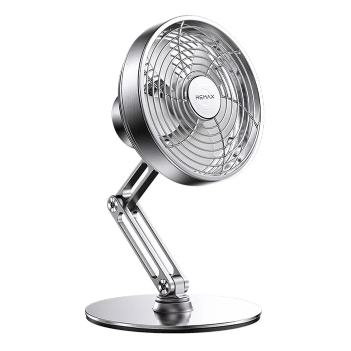 REMAX RS-ZF10 Metal Rotating Fan Rechargeable Portable Desk Fan 360-Degree Adjustable Fan For Home - 1