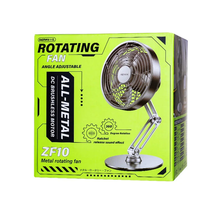 REMAX RS-ZF10 Metal Rotating Fan Rechargeable Portable Desk Fan 360-Degree Adjustable Fan For Home - 4