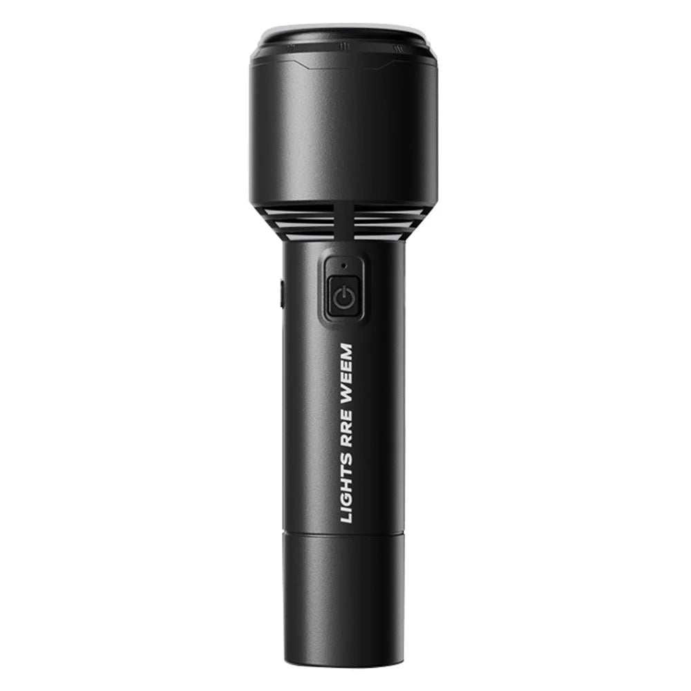 Portable Handheld Fan with Flashlight USB Rechargeable 5-Speed Wind Cooling Fan - Black - 1