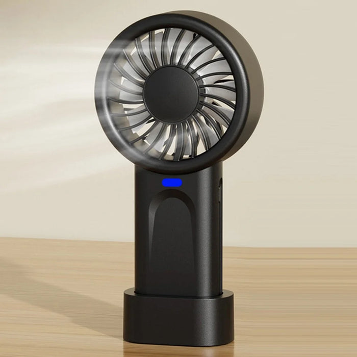 Handheld Fan USB Rechargeable Portable Powerful Airflow 5 Wind Speed Cooling Fan - Black - 1