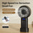 Handheld Fan USB Rechargeable Portable Powerful Airflow 5 Wind Speed Cooling Fan - Black - 2