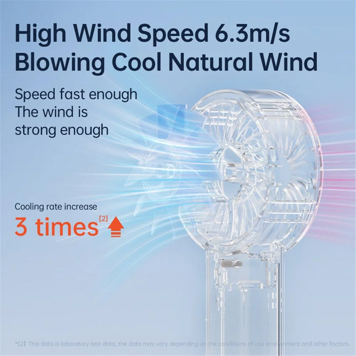 Handheld Fan USB Rechargeable Portable Powerful Airflow 5 Wind Speed Cooling Fan - Black - 4