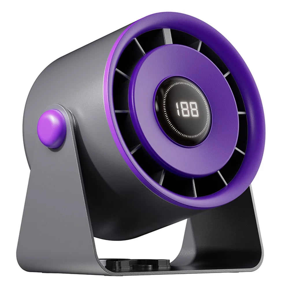 Desktop Fan with 100 Speed Levels Digital Display Wall Mounted Turbo Cooling Fan for Kitchen  /  Office  /  Bedroom - Purple Grey - 1