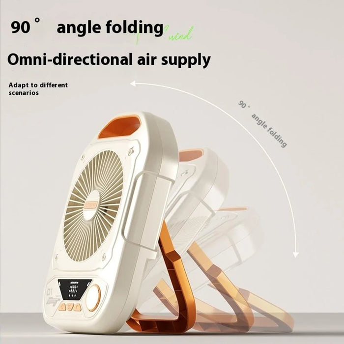S9 Outdoor Portable Fan High Power 10000mAh Battery Bank 100 Speed Settings Camping / Dorm Use Rechargeable USB-C - Beige - 5