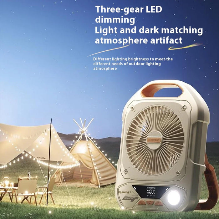 S9 Outdoor Portable Fan High Power 10000mAh Battery Bank 100 Speed Settings Camping / Dorm Use Rechargeable USB-C - Beige - 7