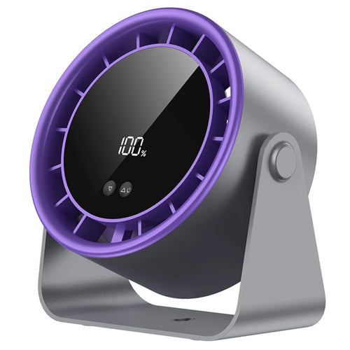 S15 Desktop Circulator Fan 100 Speeds 2400mAh Rechargeable Cooling Personal Fan Wall Mount Fan - Grey - 1